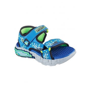 Sandale Mega Craft cu velcro si talpa plata - Albastru