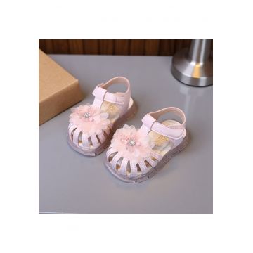 Sandale  Model AL cu flori 3D - Piele ecologica - Fete