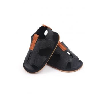 Sandale  Model AL Kant - Piele ecologica - Baieti - Negru - 3-6 luni