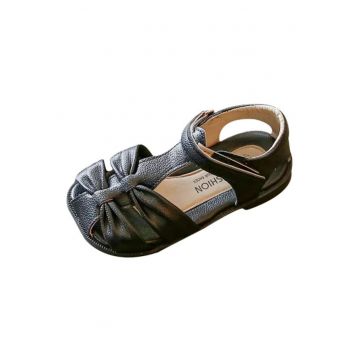 Sandale  Model Arya - Uni - Casual - Piele ecologica - Fete - Negru