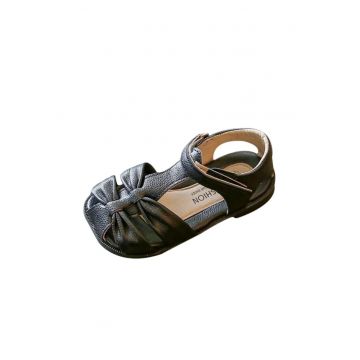 Sandale  Model Arya - Uni - Casual - Piele ecologica - Fete - Negru