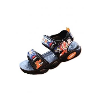 Sandale  Model Super Erou - Cauciuc - Textil - Casual - Baieti - Negru - Portocaliu - Negru/Portocaliu