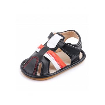 Sandale  Pentru Baietei - Cu Dungi - Casual - Piele ecologica - Negru