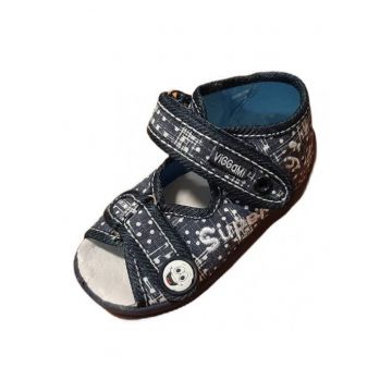 Sandale SuperBaby - Model AL Super Boy - Textil - Baieti - Denim - Bleumarin