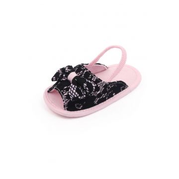 Sandalute  Roz Cu Danteluta Bleumarine - Textil - Fete
