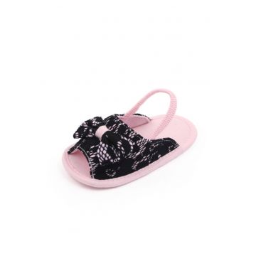 Sandalute  Roz Cu Danteluta Bleumarine - Textil - Fete