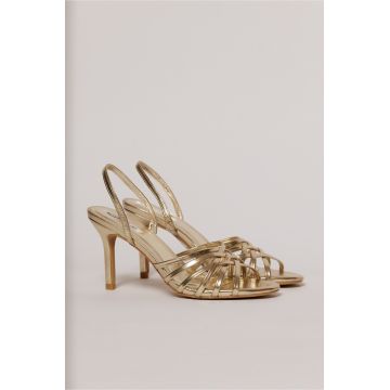 Sandale aurii cu barete impletite