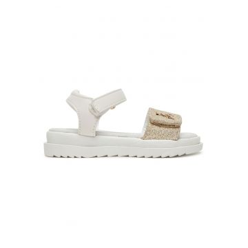 Sandale copii  Glitter Gold - Piele ecologica - Alb -