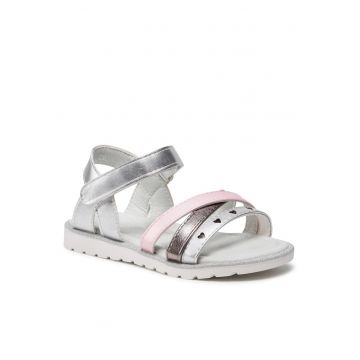 Sandale copii  piele ecologica - argintiu -
