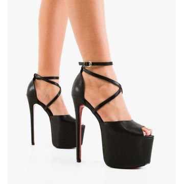 Sandale cu toc Akatosh Negre 2