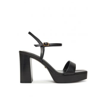 Sandale dama -  ALIA - cu toc - piele naturala - negru