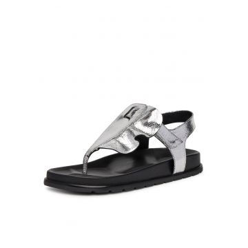 Sandale dama  argintiu - piele naturala