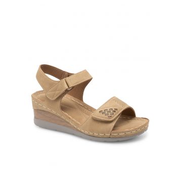 Sandale dama  bej - piele ecologica -