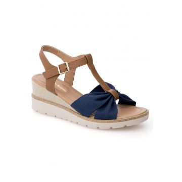 Sandale dama -  bleumarin/maro -