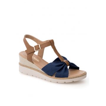 Sandale dama -  bleumarin/maro -