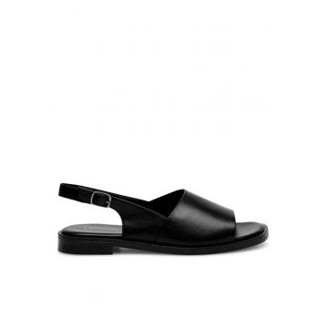 Sandale dama  din piele neagra - Negru