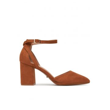 Sandale dama -  DZ1019 - toc - maro - tesatura -