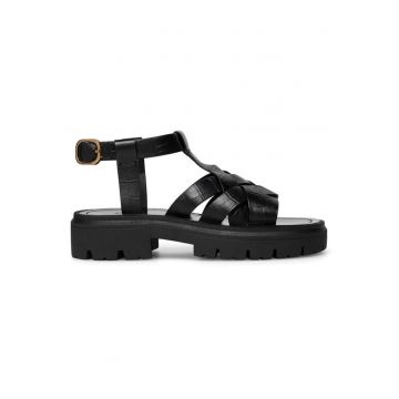 Sandale dama  elegante din piele - Negru