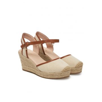 Sandale dama -  espadrile Bej R-10 - tesatura