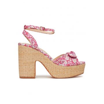 Sandale dama -  espadrile - roz - tesatura