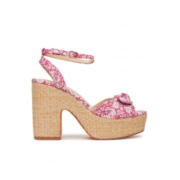 Sandale dama -  espadrile - roz - tesatura