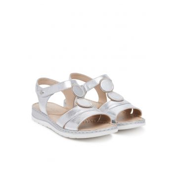 Sandale dama -  model 920 - Silver Metal - piele naturala -