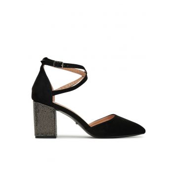 Sandale dama -  model DZ0068 - cu toc - negru