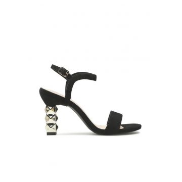 Sandale dama  negru - material textil -