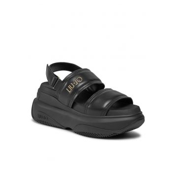 Sandale dama  negru - piele ecologica