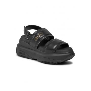 Sandale dama  negru - piele ecologica