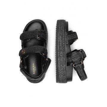 Sandale dama  negru - tesatura