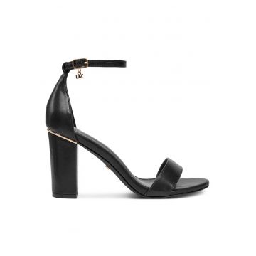 Sandale dama -  piele ecologica - negru -