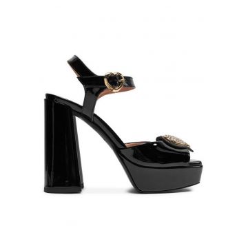 Sandale dama -  piele ecologica - negru -