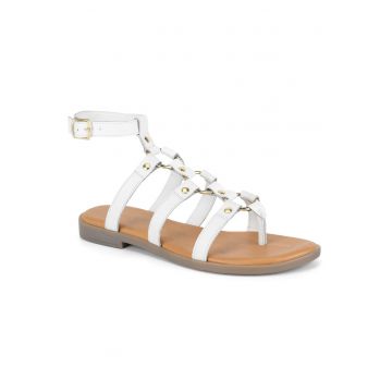 Sandale dama -  piele naturala - alb