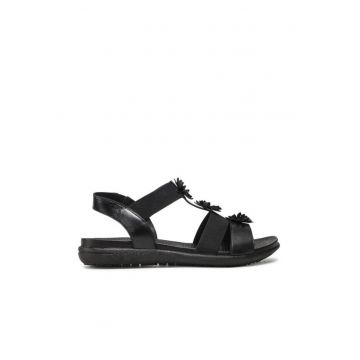 Sandale dama  piele naturala - negru -