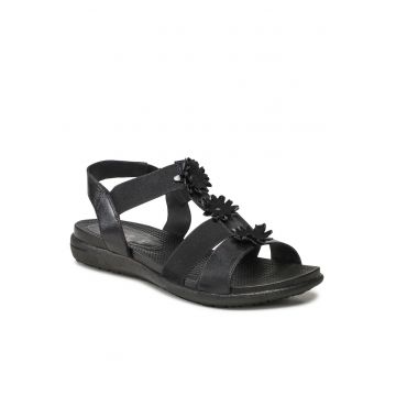 Sandale dama  piele naturala - negru -