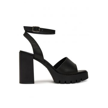Sandale dama -  piele naturala - negru