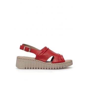 Sandale dama -  Piele naturala - Rosu - Rosu