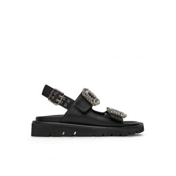 Sandale dama -  SNOWDROP-I75-563 - piele naturala - negru