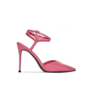 Sandale dama -  tocuri - roz - piele naturala