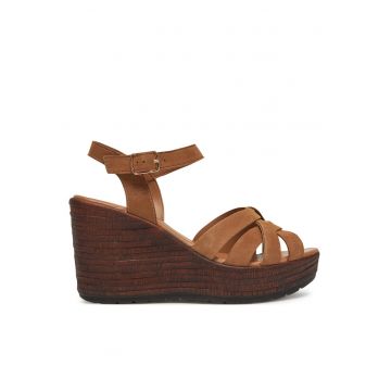 Sandale dama -  WI23-LEMONE-03 - maro - piele naturala