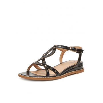 Sandale dama -  WI33-CS853-HM-02 - piele naturala - negru/maro