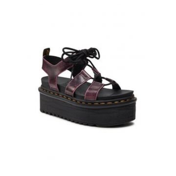 Sandale de dama - Dr Martens - 303781651 - piele naturala - visiniu/negru