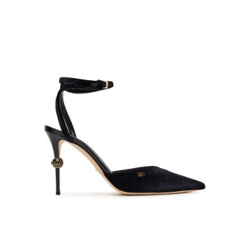 Sandale stiletto dama -  piele naturala - negru