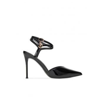 Sandale stiletto -  MONA-SLT1582-2 - piele naturala - negru