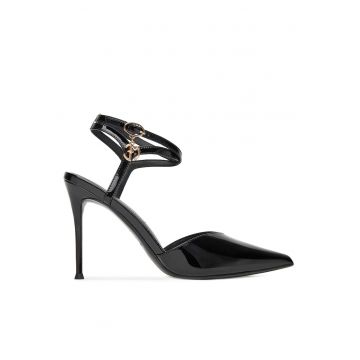 Sandale stiletto -  MONA-SLT1582-2 - piele naturala - negru