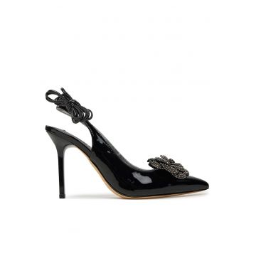 Sandale stiletto -  piele naturala - negru