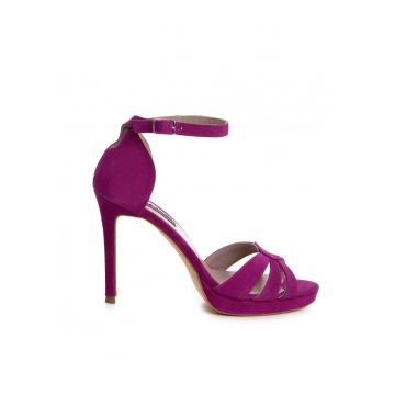Sandale cu platforma piele naturala Magenta Iris