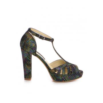 Sandale cu platforma piele naturala Rendez Vous Verde