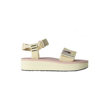 Sandale cu talpa flatform si barete cu inchidere velcro Skeena - Bej deschis
